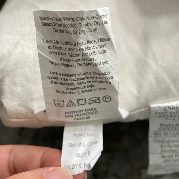 Pottery Barn Faux Fur Ruched Down Filled Pillow & Cover Gray 26x26 - Picture 8 of 9